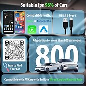 abordables adaptateurs de voiture-Adaptateur CarPlay Android Auto sans fil pour convertir le CarPlay Android Auto filaire intégré à la voiture en prise sans fil &amp; jouer