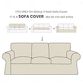 abordables Funda de sofá-Funda de sofá de 3 plazas funda de sofá Ektorp con 3 fundas de cojín y 3 fundas de respaldo funda Ektorp lavable protector de muebles