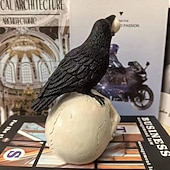 Недорогие Хэллоуинские висячие и настольные украшения-Стеклянная фигурка ворона на Хэллоуин из смолы - скульптура животного для стола, витрины и домашнего декора - жуткое украшение на Хэллоуин