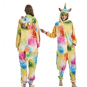 halpa parien halloween-asut-Yksisarvinen Karnevaali puku Kigurumi-pyjama Yöasut Halloween-ryhmän perheasut Lasten Aikuisten Sukupuolineutraali Miehet ja naiset Pojat ja tytöt Hauska puku Juhla Koti vaatteet Joulu Halloween