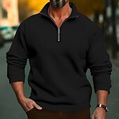 economico Felpe di base-Per uomo Felpa Felpa con cerniera a un quarto Aalbicocca Nero Bianco Rosso Grigio chiaro mezza cerniera Liscio Sportivo Giornaliero Per eventi Streetwear Essenziale Informale Primavera &amp; Autunno
