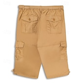 economico Classico-Per uomo Pantaloncini modello cargo Pantaloncini Pantaloni modello Capri Maglia da escursione Vita elastica Multi tasca Liscio Comfort Indossabile Informale Giornaliero Per uscire Sportivo Moda Verde