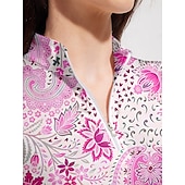 cheap Women&#039;s Golf Clothing-Women&#039;s Golf Polo Shirt Peach Rose Red Long Sleeve Top Ladies Golf Attire Clothes Outfits Wear Apparel