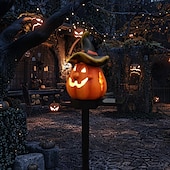 olcso Halloween kellékvilágítás-halloween kültéri napelemes pumplin lámpák jack o lámpás modern udvarhoz műgyanta padlóbetét táj dekoráció hamis sütőtök fények