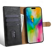 お買い得  iPhone用ケース-電話 ケース 用途 iPhone 16 Pro Max プラス iPhone 15 14 Pro Max Plus iPhone 13 12 11 Pro Max Mini ウォレットカードケース スタンド付き 磁石バックル カード挿入口 レトロ風 TPU PUレザー