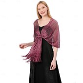 cheap Wedding Guest Wraps-Gold And Silver Silk Shawl With Buckle, Bride And Bridesmaid Group, Dance Party, Wedding Dress, Evening Gown, Shawl For Women