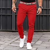 voordelige Chinos-Voor heren Broek Chinese Chino broek Vrijetijdsbroek Voorvak Effen Comfort Ademend Casual Dagelijks Feestdagen Modieus Basic Pompoen Zwart