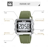 preiswerte Digitaluhr-SKMEI Jugend Coole Digitale Sportuhren Geschenk für Männer Frauen Studenten 5Bar Wasserdicht Stoppuhr Countdown-Armbanduhr