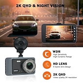 זול DVR לרכב-X9 1440P עיצוב חדש / HD / עם מצלמה אחורית רכב DVR 170 מעלות זווית רחבה 4 אִינְטשׁ IPS דש קאם עם WIFI / ראיית לילה / G-Sensor לד 4 אינפרא אדום רכב מקליט