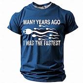 cheap Men&#039;s Funny T shirts-Men&#039;s Adult Humor Funny Slang T shirt Short Sleeve T shirt 3D Print Crew Neck Shirt Retro Vintage Casual Street Style Street Sports Outdoor Casual Black Blue Brown Spring &amp; Summer Clothing Apparel S