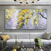cheap Floral/Botanical Paintings-Mintura Handmade Tree Flowers Landscape Oil Paintings On Canvas Wall Art Decoration Modern Abstract Picture For Home Decor Rolled Frameless Unstretched Painting