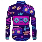 cheap Tops-Retro Vintage Retro Vintage 1970s 1980s Shirt Hippie Men's Disco Party Casual Daily Shirt