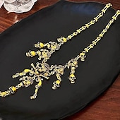 baratos Colares-Gargantilhas cromada Mulheres Punk Moda Personalizada Geométrico Forma Geométrica Colar Para Festa dia das Bruxas Bandagem