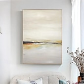 preiswerte Landschaftsgemälde-großes Gemälde handgemachtes abstraktes Ölgemälde handgemalt beige Gemälde handgemachtes Wabi Sabi Kunstwerk Ölgemälde handgemalt strukturiertes Ölgemälde beige Ölgemälde modernes Dekor