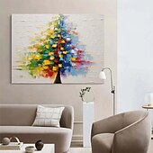abordables Peintures fleurs/botaniques-peinture d&#039;arbre en fleurs colorée à la main 100% peint à la main peinture d&#039;arbre de fleur texturée peinture à l&#039;huile d&#039;arbre abstrait acrylique peinture de décoration murale pour salon bureau
