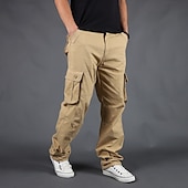 economico Pantaloni cargo-Per uomo Pantaloni cargo Pantaloni tattici Pantaloni Pantaloni da escursione Bottoni Multi tasca Liscio Indossabile Esterno Giornaliero Campeggio e hiking Di tendenza Classico Grigio verde Verde