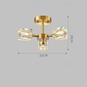 cheap Ceiling Lights-LED Ceiling Lights 3-Color Light Source 33cm 3/4/5/6-Light Semi Flush Mount Crystal Material Ceiling Plate Lighting Fixtures Luxury for Living room Dining room Study 110-240V