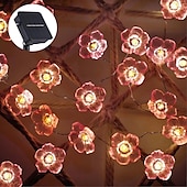 cheap Solar String Lights-4M 40LED Solar Cherry Blossom Mushroom Hazelnut Copper Wire String Lights Outdoor Waterproof Christmas Thanksgiving Garden Party Balcony Home Decoration