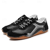 ieftine Adidași Bărbați-adidași sport de piele de căprioară, verzi și albi, pentru bărbați, cu design cu șireturi - comozi și stilați pentru ținute casual și atletice