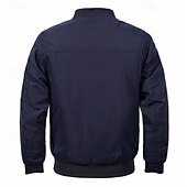 abordables Manteaux &amp; vestes-Homme Veste légère Bomber Coupe-vent Veste décontractée du quotidien Vacances Chaud Poche Automne hiver Plein Mode Classique Col Mao Normal Noir Vert Véronèse Bleu de minuit Gris Veste