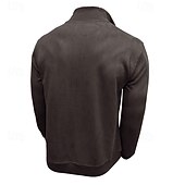 cheap Basic Sweatshirts-Men's Sweatshirt Quarter Zip Sweatshirt Black Army Green Royal Blue Brown Khaki Half Zip Plain Half Zip Sports &amp; Outdoor Daily Holiday Polyester Streetwear Basic Casual Fall &amp; Winter Clothing Apparel
