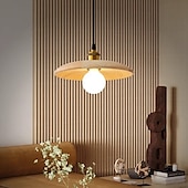 cheap Pendant Lights-LED Pendant Light 28cm 1-Light Wooden Retro Farmhouse Modern E26/E27 Pendant Lantern Design Ceiling Light 5W Fixture for Kitchen Island Dining Room Hallway Bedroom Living Room 110-240V