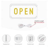 preiswerte Neon-LED-Beleuchtung-Neonschild „Open“ von LED, Neonschild „Open“ für Unternehmen, Wandleuchte, Kunstdekor, neuartige Neonlampen für die Nacht, Stromversorgung über USB-Kabel, für Bars, Geschäfte, Cafés, Hotels,