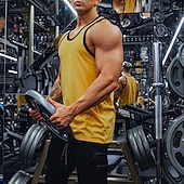 abordables Camisetas y Tops de Correr-Hombre Camiseta sin mangas de entrenamiento Camiseta sin mangas Running Camiseta sin mangas de gimnasio Empalme Sin Mangas Chalecos Casual Ropa Deportiva Bloque de color Algodón Secado rápido Suave