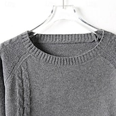 economico maglione pullover da uomo-Per uomo Pullover Maglione Maglione lavorato a maglia A coste Maglia Standard Lavorato a maglia Liscio Girocollo Di tendenza Essenziale Da tutti i giorni Appuntamento Abbigliamento Autunno inverno