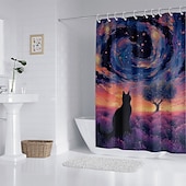 abordables Rideaux de Douche-Rideau de douche avec crochets 180cm*180cm(70&quot;*70&quot;) polyester lavable imperméable motif paysage peinture à l&#039;huile Van Gogh Arbre de Vie