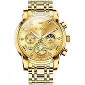 halpa Kvartsikellot-OLEVS 2856 Miesten kvartsikellot skeletit lentopallo kronografi klassinen muoti HUIPPUMERKKI kello lahjaksi miehille kuu vaihe vedenkestävä