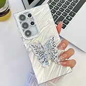 Χαμηλού Κόστους Samsung Θήκη-τηλέφωνο tok Για Samsung Galaxy S24 S24 Ultra Plus S23 Ultra A55 A35 A25 A15 5G Α54 S25 Ultra Πίσω Κάλυμμα με βάση στήριξης Προστατευτικό φακού κάμερας Ανθεκτική σε πτώσεις Πεταλούδα Επιμετάλλωση PC