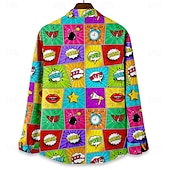 economico Stampa Vintage Retrò-Per uomo Camicia da spiaggia Camicia hawaiana Camicia con bottoni Manica lunga Camicia Camicie con colletto Hawaiano Da mare Giornaliero Multi Color S M L