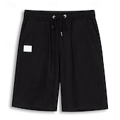 cheap Classic-Men&#039;s Cargo Shorts Shorts Casual Shorts Hiking Shorts Pocket Drawstring Elastic Waist Solid Color Knee Length Sports Outdoor Running Streetwear Stylish ArmyGreen Black