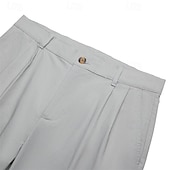economico Attività commerciale-Per uomo Pantaloni di lino Pantaloni estivi Bottoni Tasca frontale Gamba dritta Liscio Comfort Traspirante Informale Giornaliero Per eventi Di tendenza Essenziale Nero Bianco