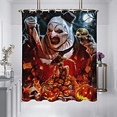 preiswerte Halloween Bad-Duschvorhänge &amp; Ringe Silber Moderne Polyester Wasserdicht