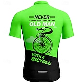 お買い得  Maglie da uomo-Men's Cycling Jersey Letter &amp; Number Short Sleeve Bike Tee Tshirt Jersey with 3 Rear Pockets Mountain Bike MTB Quick Dry Anatomic Design Wicking Breathable Sports Pink Red Green Clothing Apparel