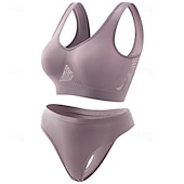 cheap Sports Bra-Women&#039;s Light Support Sports Bra Set Open Back Bra Top Padded Fitness Leisure Sports Running Breathable Lightweight Soft Aqua Blue Black White Solid Colored