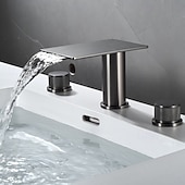 billige Baderomskraner-Vaskekran for baderom - Foss galvanisert Montere Utsiden Enkelt håndtak tre hullBath Taps