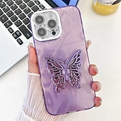 お買い得  iPhone用ケース-電話 ケース 用途 iPhone 16 Pro Max プラス iPhone 15 14 Pro Max Plus iPhone 13 Pro Max バックカバー スタンド付き カメラレンズプロテクター 耐衝撃 バタフライ 仕上げ PC