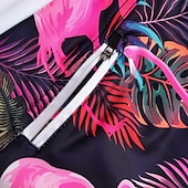 cheap Animals &amp; Birds-Men&#039;s Flamingo Bird Swim Trunks Swim Shorts Board Shorts Mid Waist Fashion Designer Surfing Holiday Beach Pocket Drawstring Elastic Waist Designer Clothing Apparel