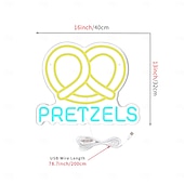 cheap Neon LED Lights-Oktoberfest Pretzels LED Neon Sign Light, Pretzels Neon Sign for Restaurant Wall Art, German Bakery Wall LED Decorations