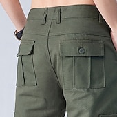 voordelige Cargobroeken-Voor heren Cargohosen Broek Werkbroeken Knop Meerdere zakken Effen Draagbaar Buiten Dagelijks Kamperen&amp;Wandelen Modieus Klassiek Zwart Leger Groen