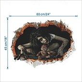 Недорогие Украшения на Хэллоуин-3d Хэллоуин призрак царапает потрескавшийся пол страшные наклейки на стену наклейки на пол