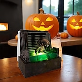 olcso Halloween kellékvilágítás-halloween horror gyanta dekoratív lámpa műalkotás dekoráció asztali halloween dekoratív bosszú joker női szellem világító dekoratív gombelem