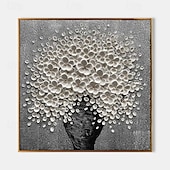 abordables Peintures fleurs/botaniques-peinture à l&#039;huile abstraite peinte à la main sur une fleur, peinture à l&#039;huile abstraite faite à la main sur un arbre en fleurs, arbre coloré en fleurs sur toile, œuvre d&#039;art florale faite à la main,