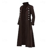 levne Svrchní oděvy-Retro Středověké Kabát Trenčkot Ren Faire Morový doktor Kněz Pevná barva Pánské Steampunk předvečer Všech svatých Karneval Plesová maškaráda Večírek Podium Dospělé Kabát