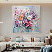 economico Quadri fiori/botanica-dipinto a mano astratto fiore dipinto a olio fatto a mano astratto albero in fiore dipinto a olio albero colorato in fiore su tela pianta fatta a mano dipinto floreale opera d&#039;arte pittura paesaggio