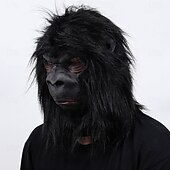 Недорогие Маски-Королевство планеты обезьян King Kong Карнавальная маска Маски Полная голова Взрослые Муж. Жен. Страшный костюм Выступление Для вечеринок Хэллоуин Карнавал Легкий карнавальный костюм