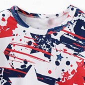 billiga Pojkens 3D Vision &amp; Geometri-Pojkar 3D Grafisk Stjärnor T-shirt Kortärmad Sommar Vår Mode Grundläggande Barn 4-12 år Rund hals Utomhus Ledigt Dagligen Normal